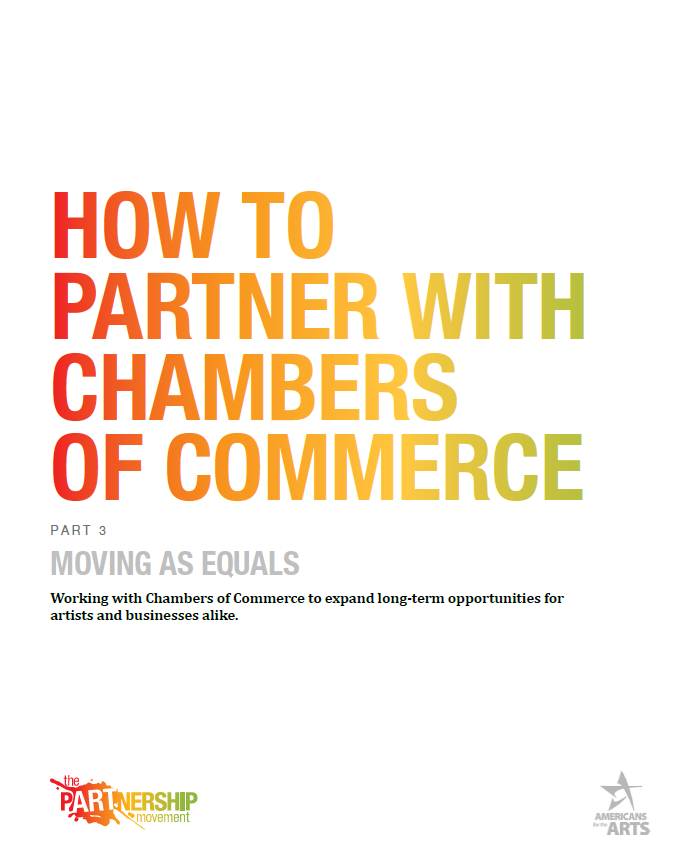 Cover sheet for How to Partner with Chambers of Commerce Part 3 Toolkit that reads How to Partner with Chambers of Commerce Part 3: Moving as Equals